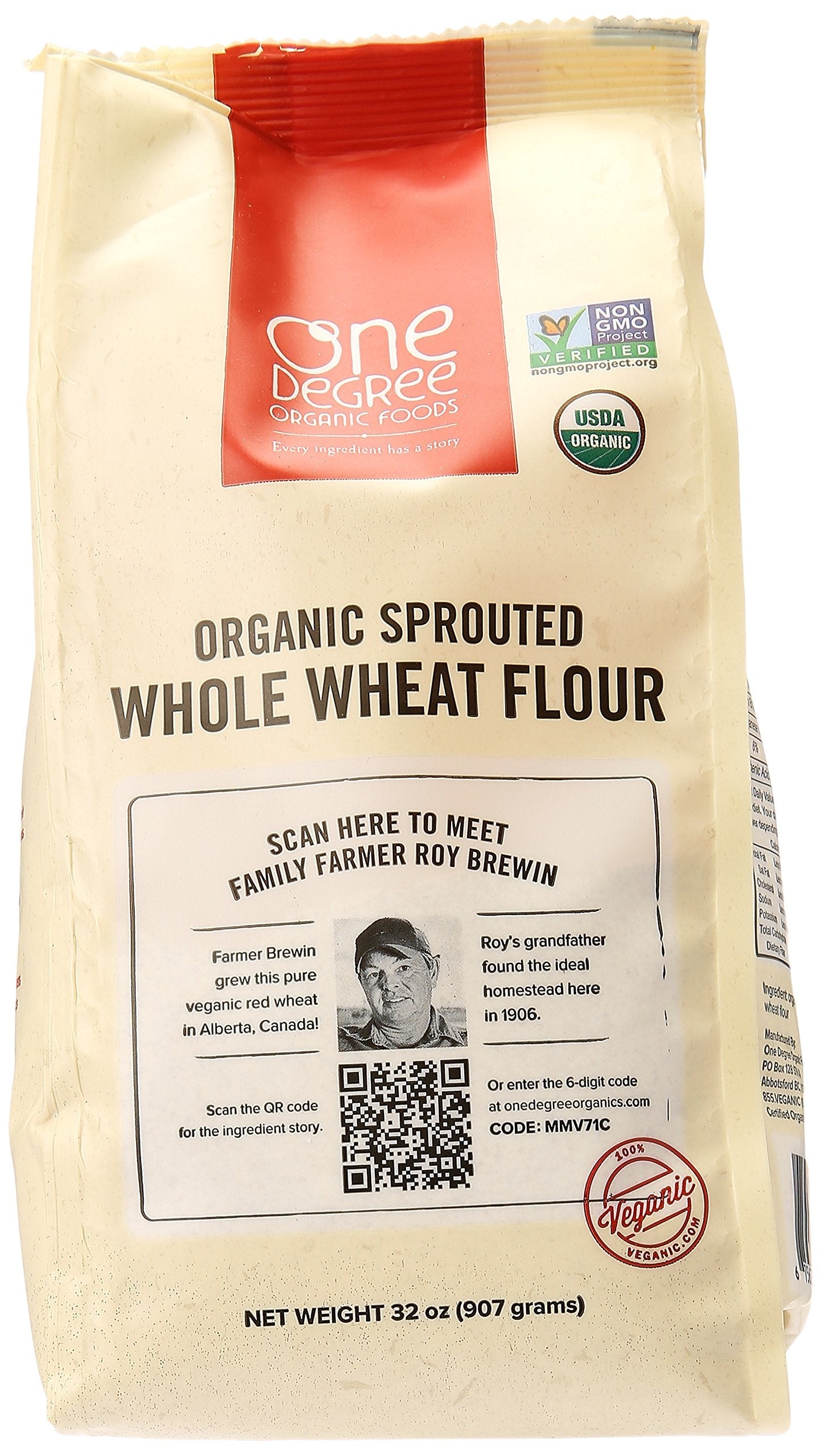 Product image of One Degree Organic Foods Organic Sprouted Whole Wheat Flour 32 oz 32 oz